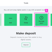 Bitpanda: Navigating to 'Savings Plan' (Bitcoin) preview