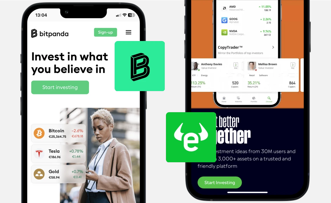 Bitpanda vs eToro: Website