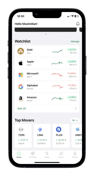 Bitpanda: Dashboard (Desktop)