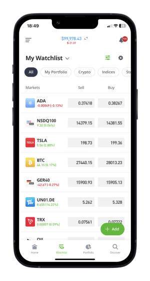 eToro: Dashboard (Desktop)