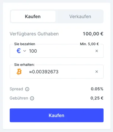 Bitcoin kaufen auf Bitvavo im einfachen Modus