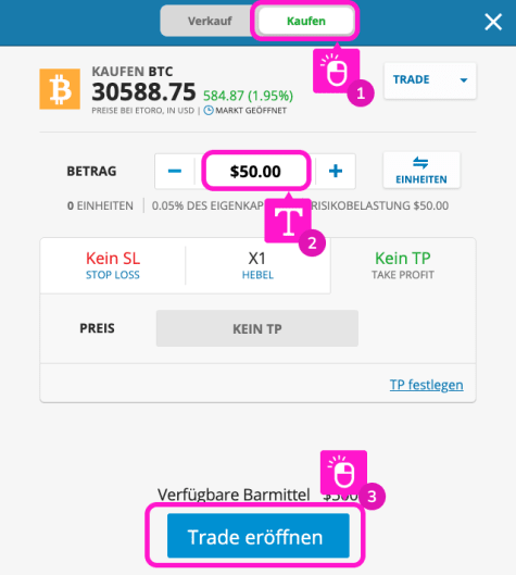 eToro Bitcoin handeln