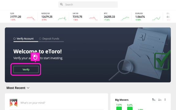 eToro KYC verification