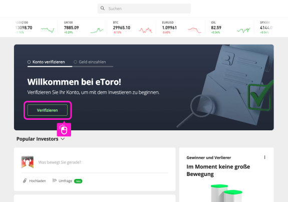 Bei eToro Verifizieren