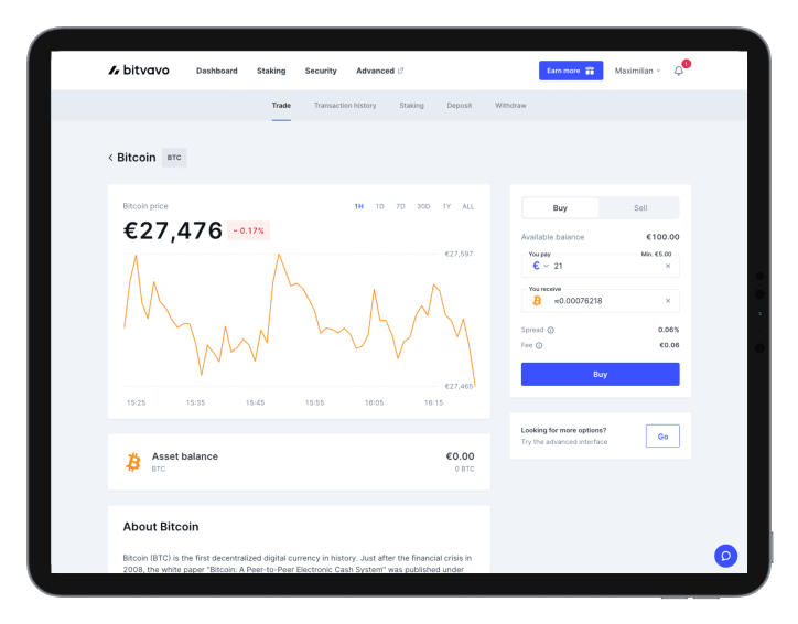 Bitvavo: Buying (Desktop)