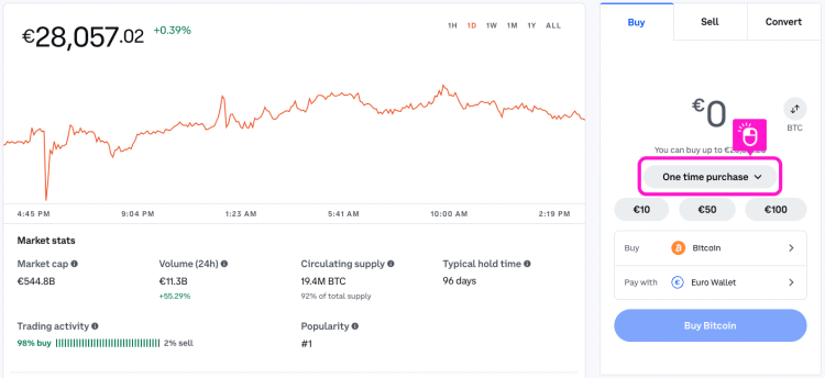 Coinbase crypto DCA